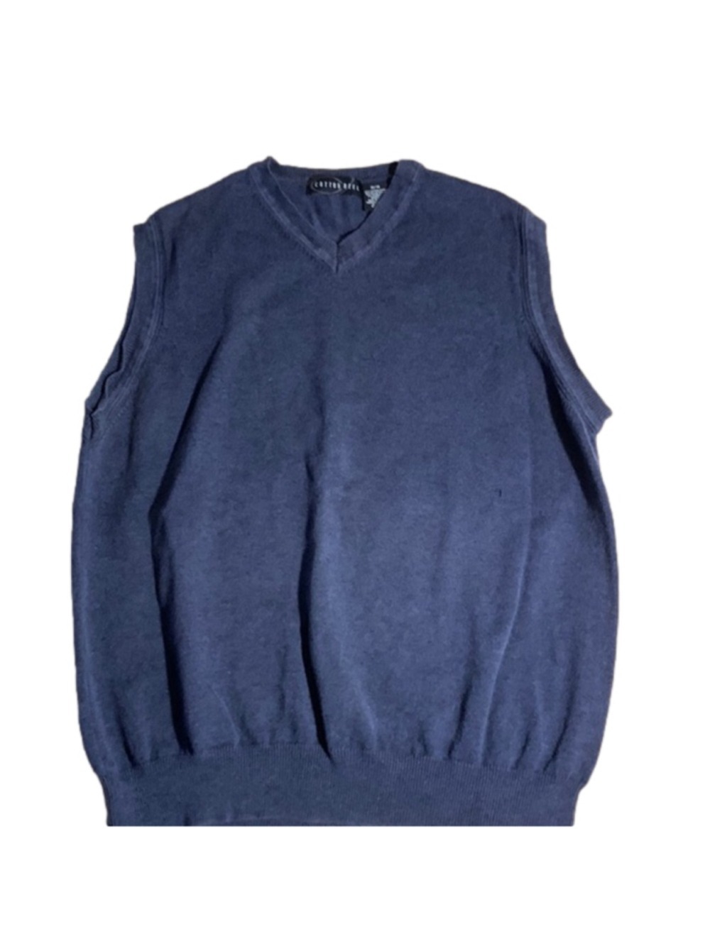 Cotton Reel blue cotton blend sweater vest medium